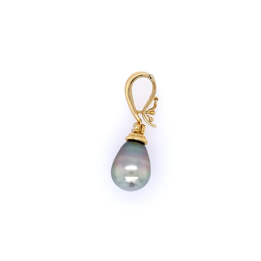 Yellow 18 Karat Tahitian Pearl and Diamond Enhancer