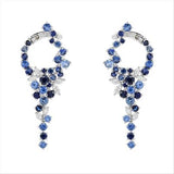 Nelson Flexible Sapphire and Diamond Cluster Dangle Earrings