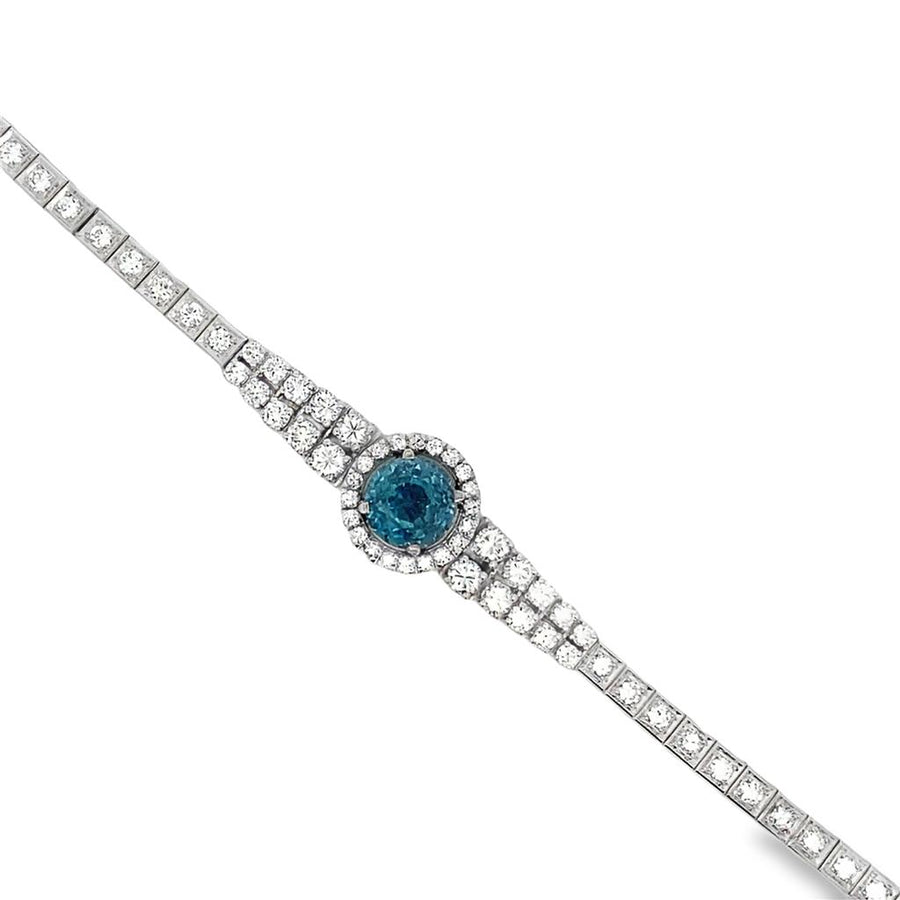 Unheated Sapphire and Diamond Bracelet