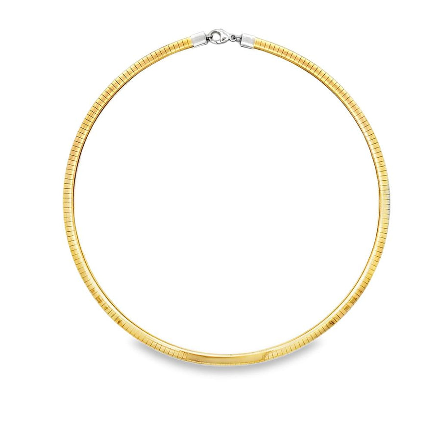 Two-Tone 14 Karat 5mm Reversable Omega Necklace w/ Lobster Clasp Estat