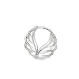 Lady's White 18 Karat Wing Hinged Hoops Earrings 44 = 0.30tw Round G/H