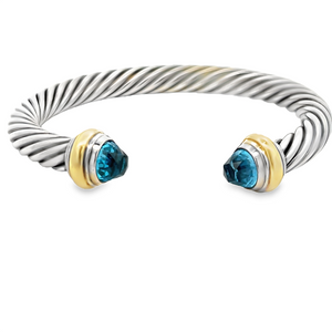 David Yurman 7mm Blue Topaz Cable Bangle