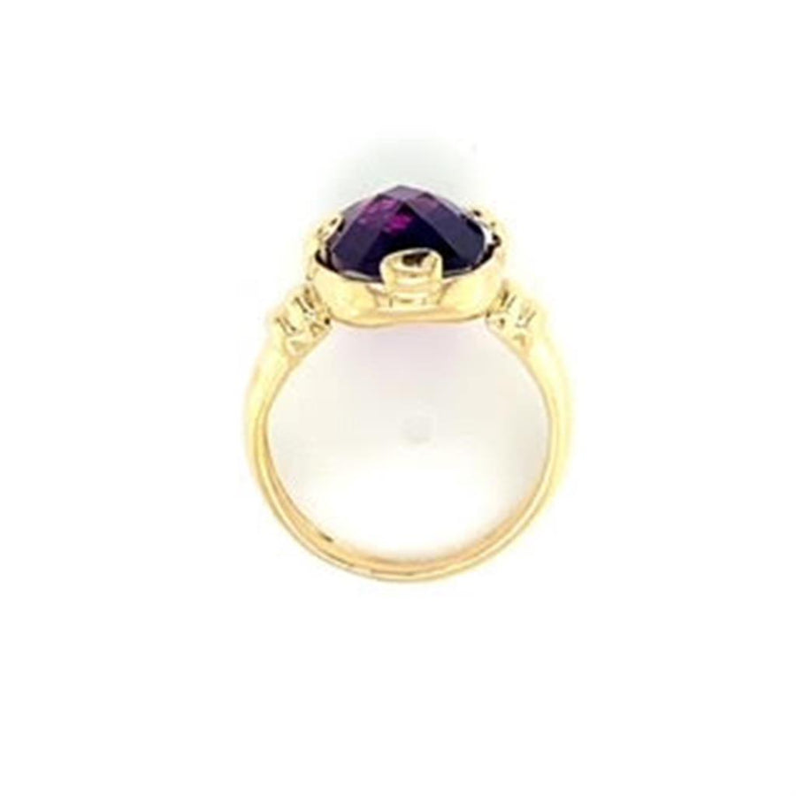 Estate Checkerboard Cut Amethyst Ring