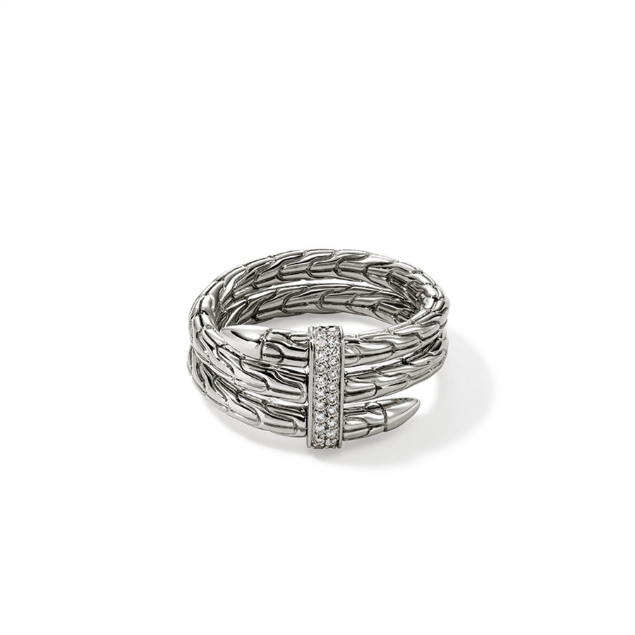 John Hardy Sterling Silver Double Wrap Spear Ring