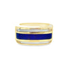 Yellow 14 Karat Mop And Lapiz Lazuli Inlay Band Estate Jewelry Size 6 Gram Weight: 7.36