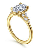 Lady's Yellow 14 Karat Floral Cluster Cathedral Ring Size 6.5 10 = 0.2