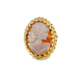 Yellow 14 Karat 20.7X15.8mm Multi-Prong With Rope Design Cameo Estate