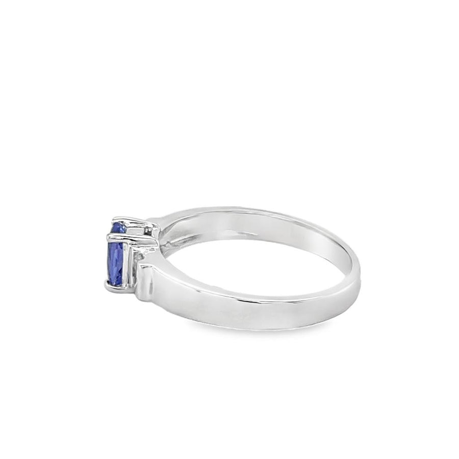 Estate White 14 Karat Tanzanite and Diamond Ring