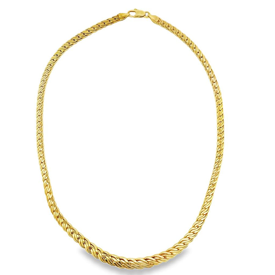 Yellow 14 Karat Graduated Triple Serpantine Necklace