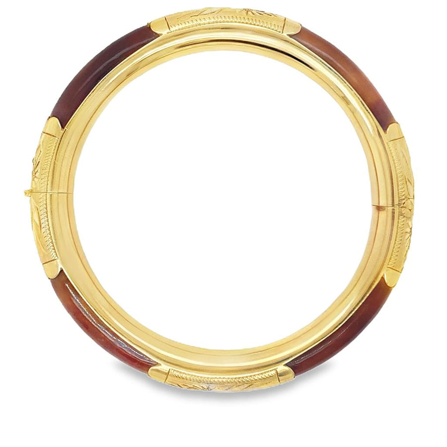 Estate Brown Agate Bangle Bracelet