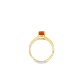 Yellow 10 Karat Mexican Fire Opal Solitaire Ring Estate Jewelry Size 7