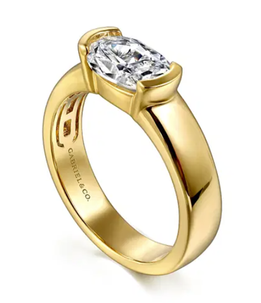 Gabriel & Co. Half Bezel East/West Engagement Ring Mounting