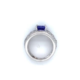 Estate Tanzanite and Diamond Wide Filigree Fashion Ring