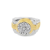 Two-Tone 14 Karat Cluster Ring w/ Jubilee Style Shank Estate Jewelry S