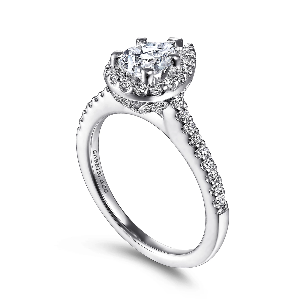 Gabriel & Co. Paige - Pear Shape Diamond Halo Engagement Ring Mounting