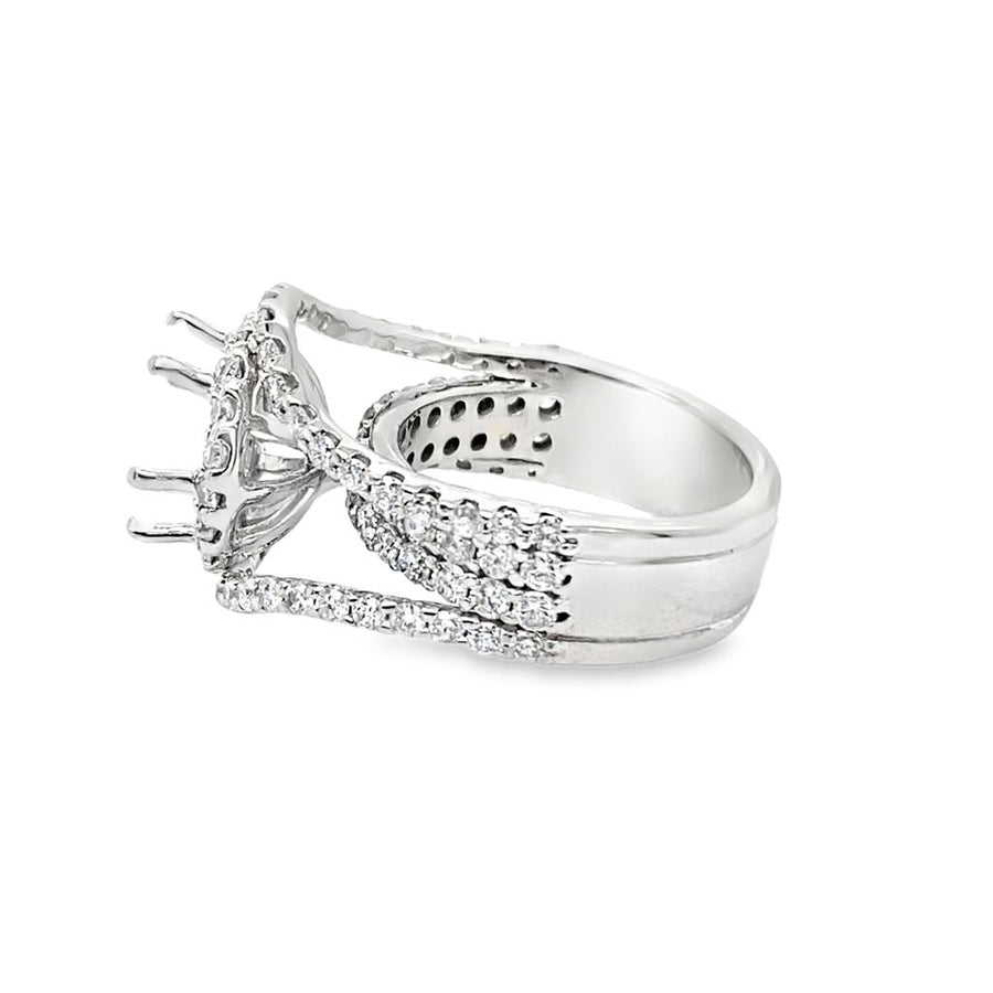 Quadruple Halo Style Semi-Mount Band