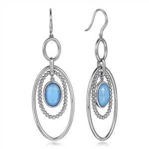 Gabriel & Co. Silver 925 Sterling Sliver Rock crystal  Turquoise Earrings