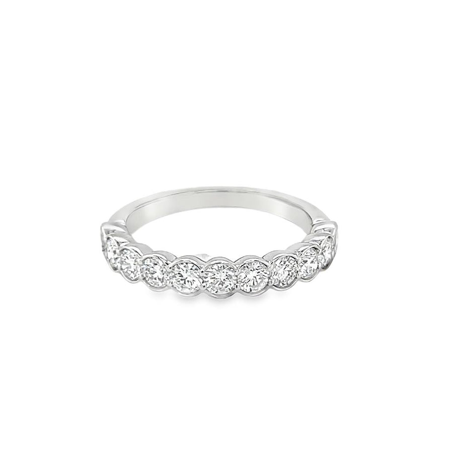 Lady's White 18 Karat Bezel Wedding/Anniversary Ring Size 6.75 11 = 1.