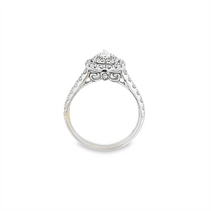 Estate Pear Shape Double Halo Ring