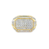 Yellow 10 Karat Gents Diamond Step Edge Estate Jewelry Size 12 With 78