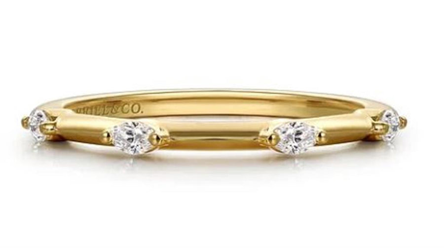 Gabriel & Co 4 Stone Marquise Wedding Band
