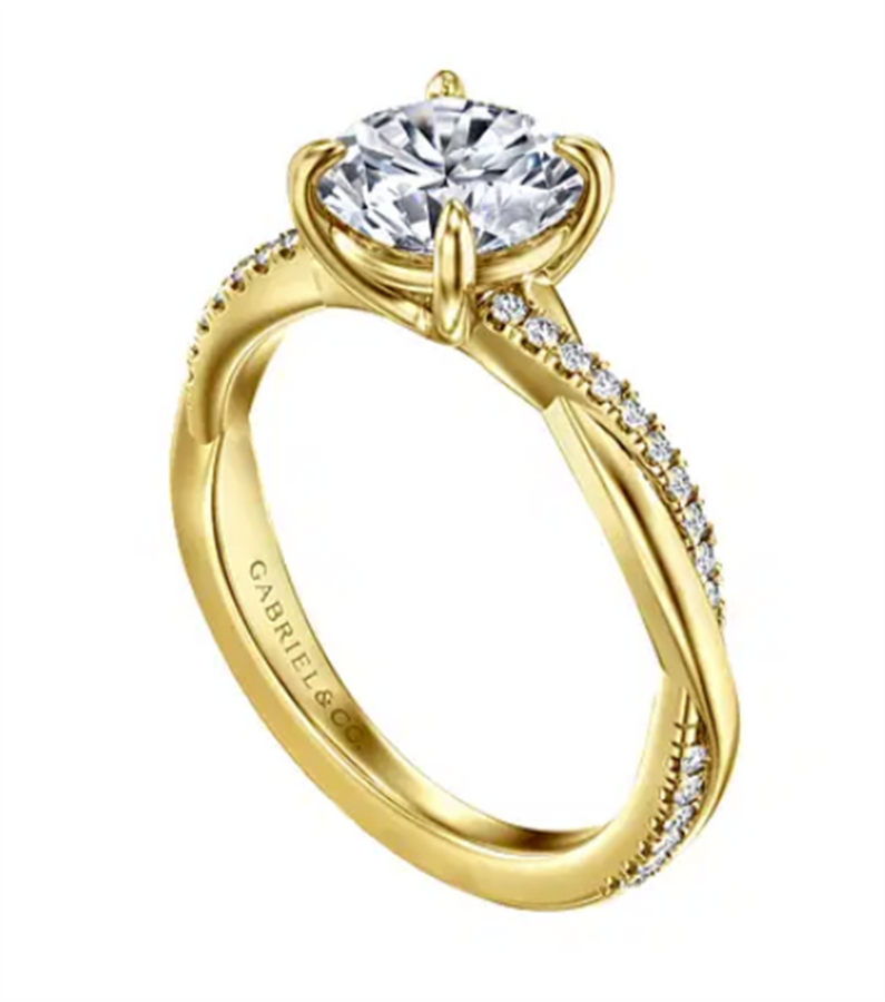Gabriel & Co. Twisted Diamond Engagement Ring Mounting