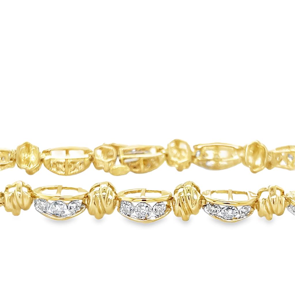 Estate Two-Tone Diamond Cluster Bracelet