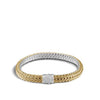 John Hardy Two-Tone 18K Gold and Sterling Silver Classic Chain Pave Small Reversible Bracelet