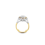 Estate Vintage Style Two-Tone Round Diamond Engagement Ring
