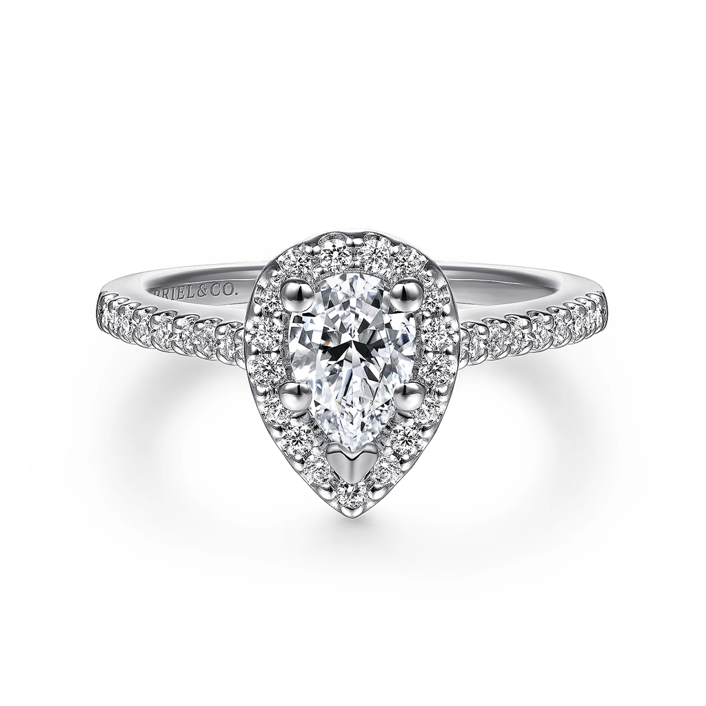 Gabriel & Co. Paige - Pear Shape Diamond Halo Engagement Ring Mounting