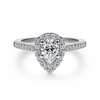 Gabriel & Co. Paige - Pear Shape Diamond Halo Engagement Ring Mounting