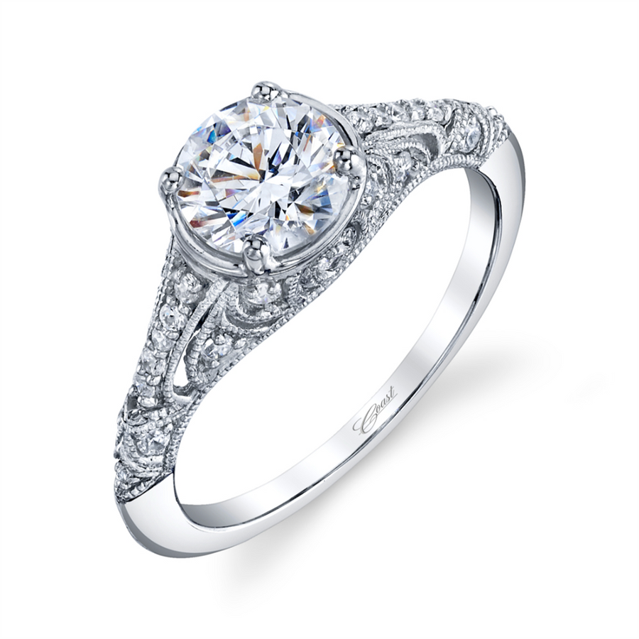 Coast Diamond Pierced Vintage Style Engagement Ring
