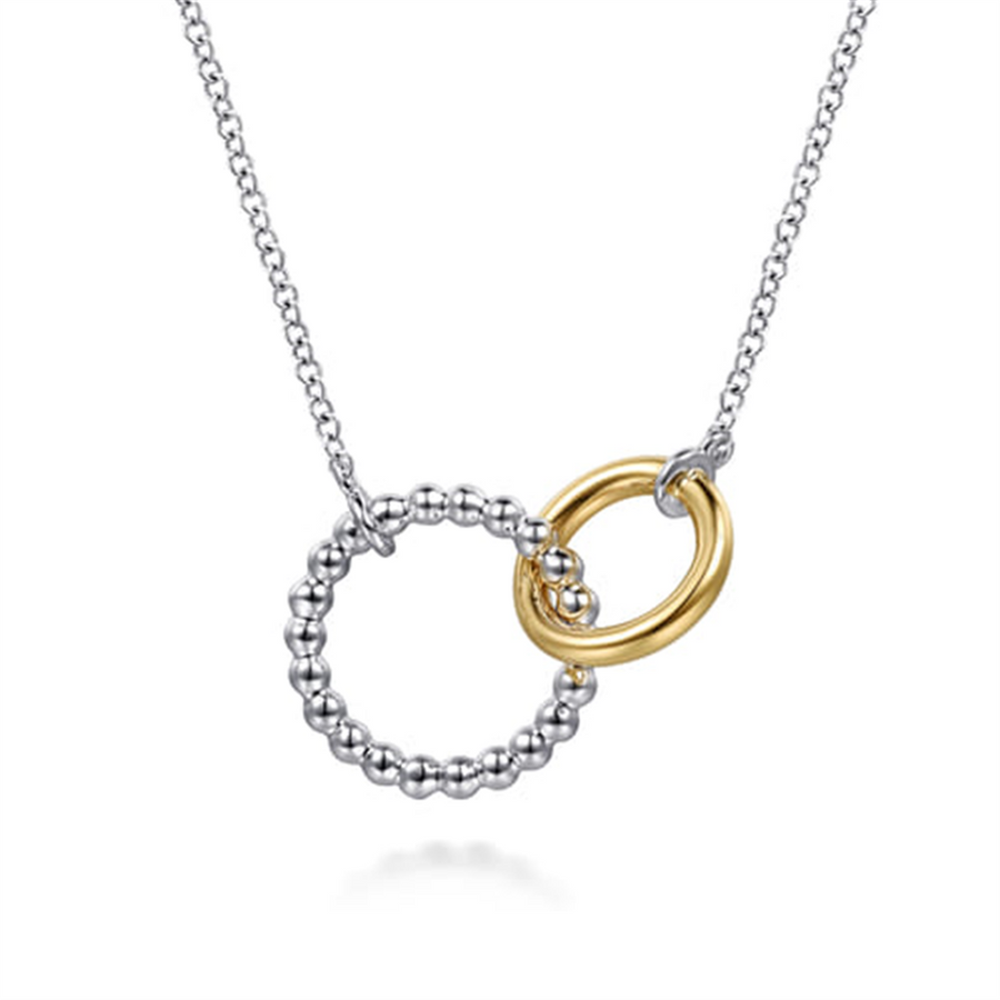 Lady's Two-Tone Sterling Silver/14 Karat Interlocking Circle Pendant A