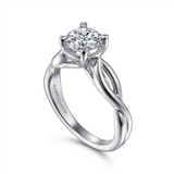 Gabriel & Co. Emiliana - 14K White Gold Split Shank Round Diamond Engagement Ring Mounting