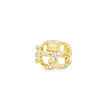 Yellow 18 Karat Versace Gianni Medusa Wide Chain Ring With Diamonds Es