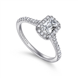 Gabriel & Co. Kelsey - 14 Karat White Gold Emerald Halo Diamond Engagement Ring Mounting