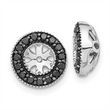 14k White Gold 1/4ct Black Diamond Earring Jackets