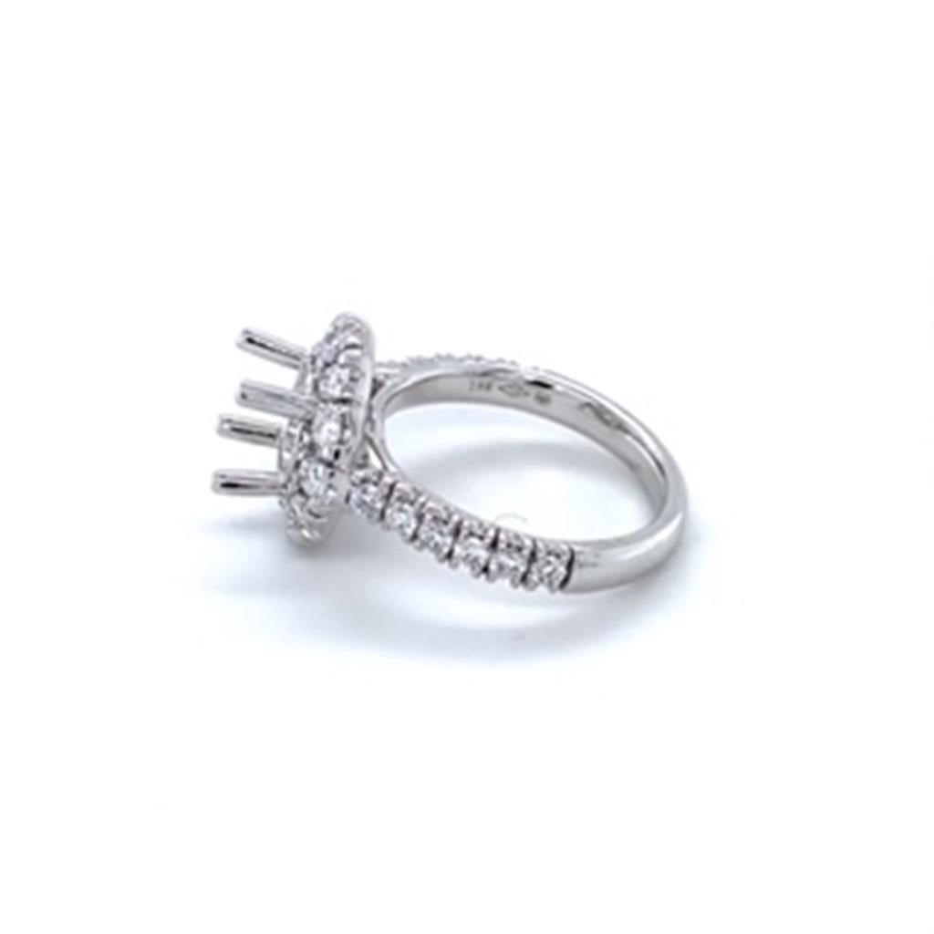 Lady's White 18 Karat Halo Style Ring