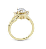Lady's White 18 Karat Oval Floral Ring