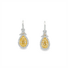 Estate Platinum Fancy Yellow Drop Diamond Earrings