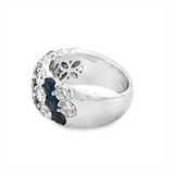 Coast Diamond Lady's Wide Diamond and Sapphire Wedding Band