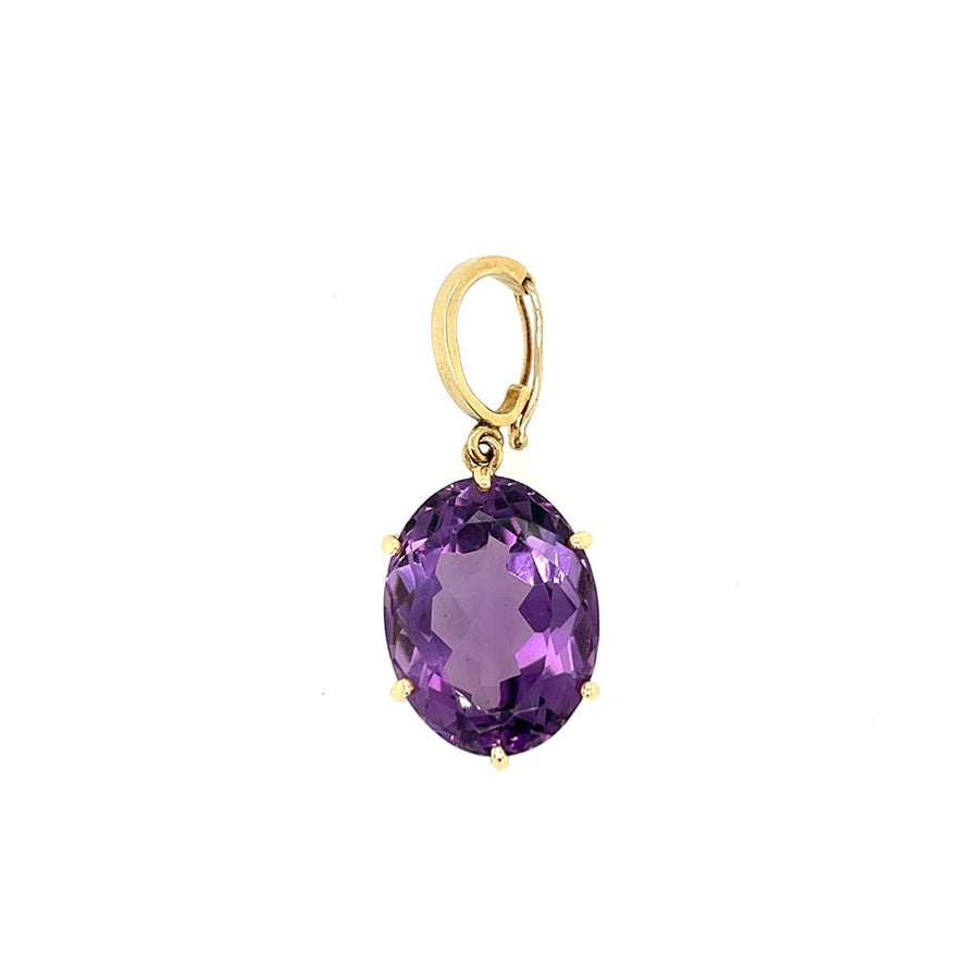 Yellow 14 Karat Oval Amethyst