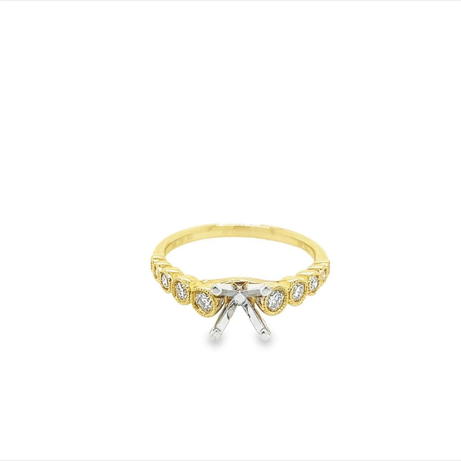 Lady's Yellow 18 Karat Graduated Bezel Cathedral Ring