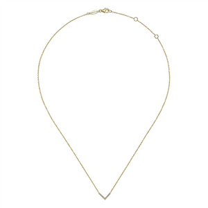 Gabriel & Co. Fashion 14K Yellow Gold Diamond Chevron Necklace