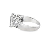 Emerald Cut Diamond and Baguette Engagement Ring