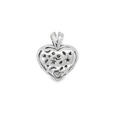 White 18 Karat Pave Heart Pendant Estate Jewelry 108=1.08tw Round Diamonds Gram Weight: 6.66