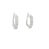 Lady's White 14 Karat Accented Small Hoop Earrings With 24 = 0.30TWT R