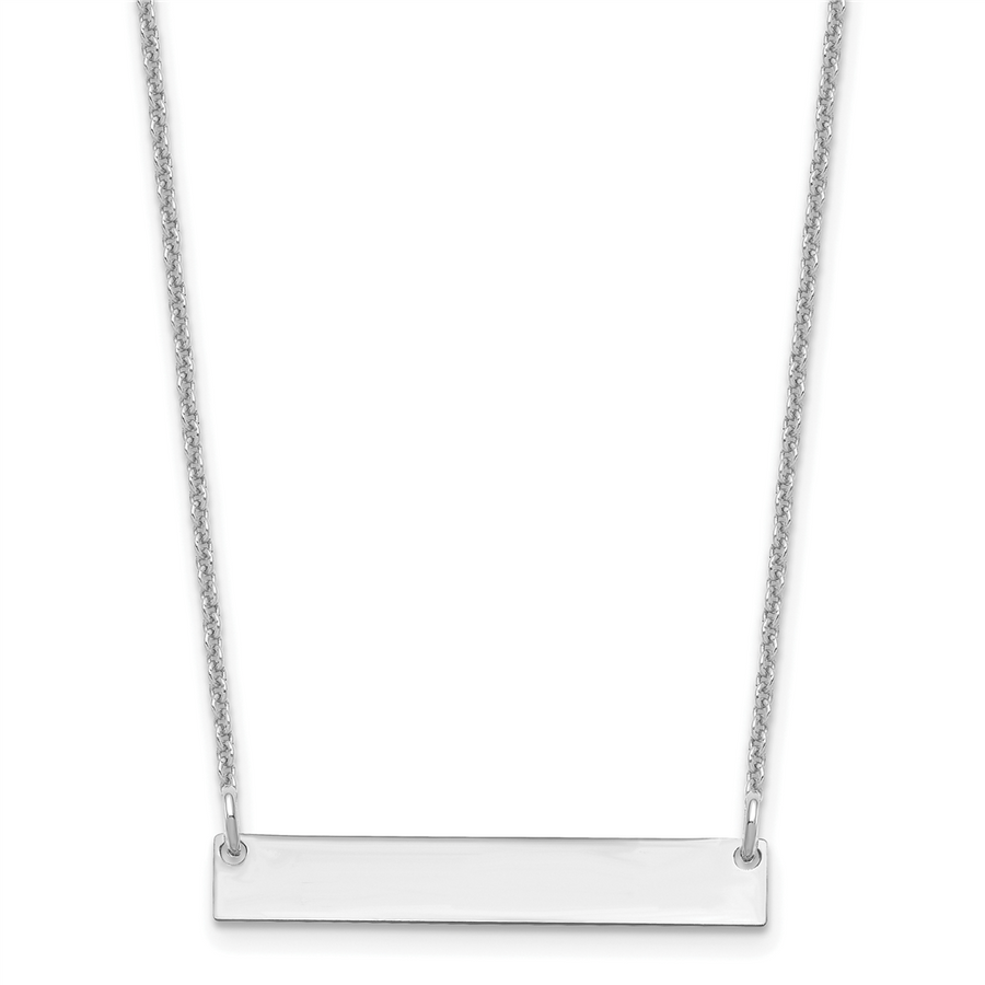 Lady's White 14 Karat Small Bar Necklace