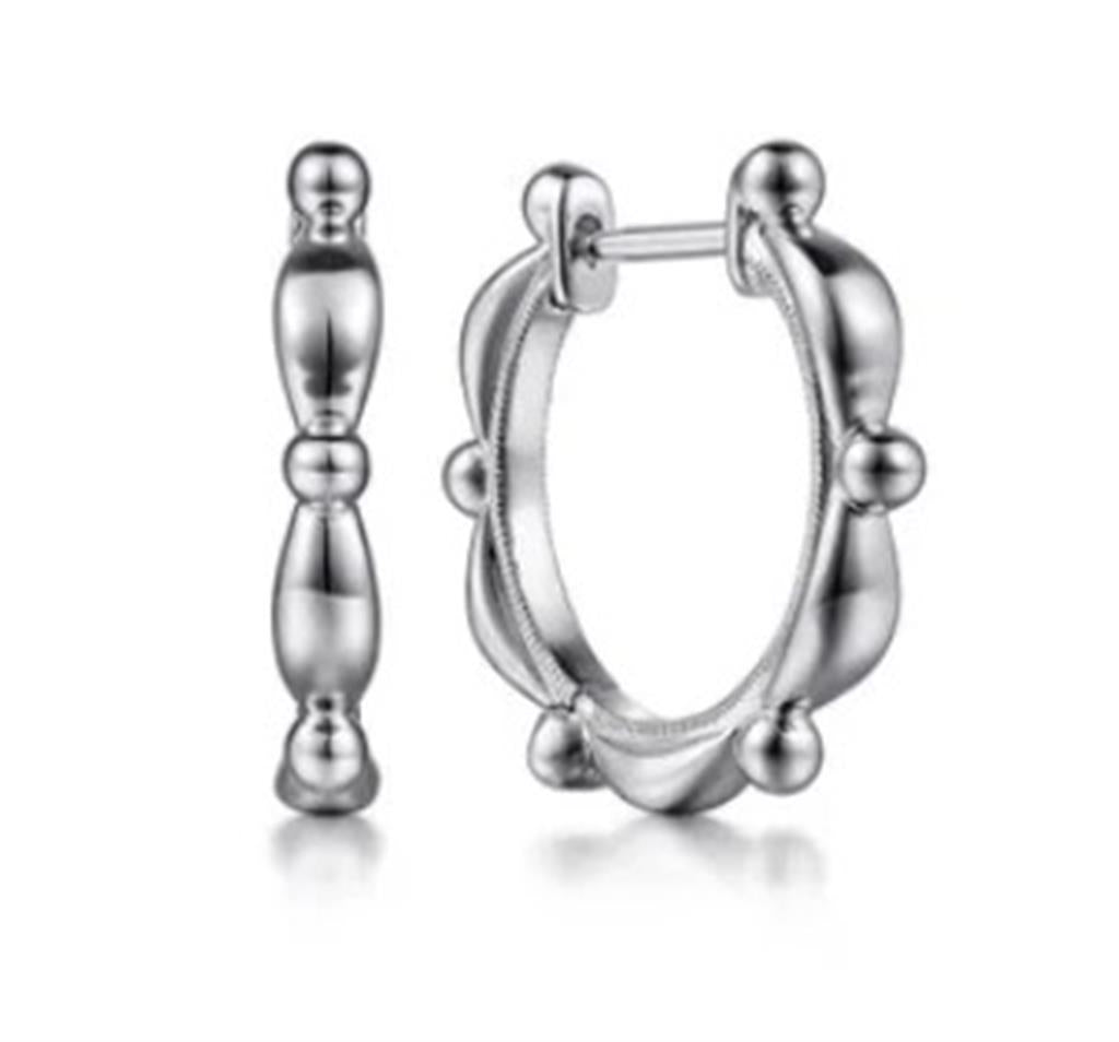 Lady's Sterling Silver Bujukan Huggie Earrings Designer: Gabriel & Co