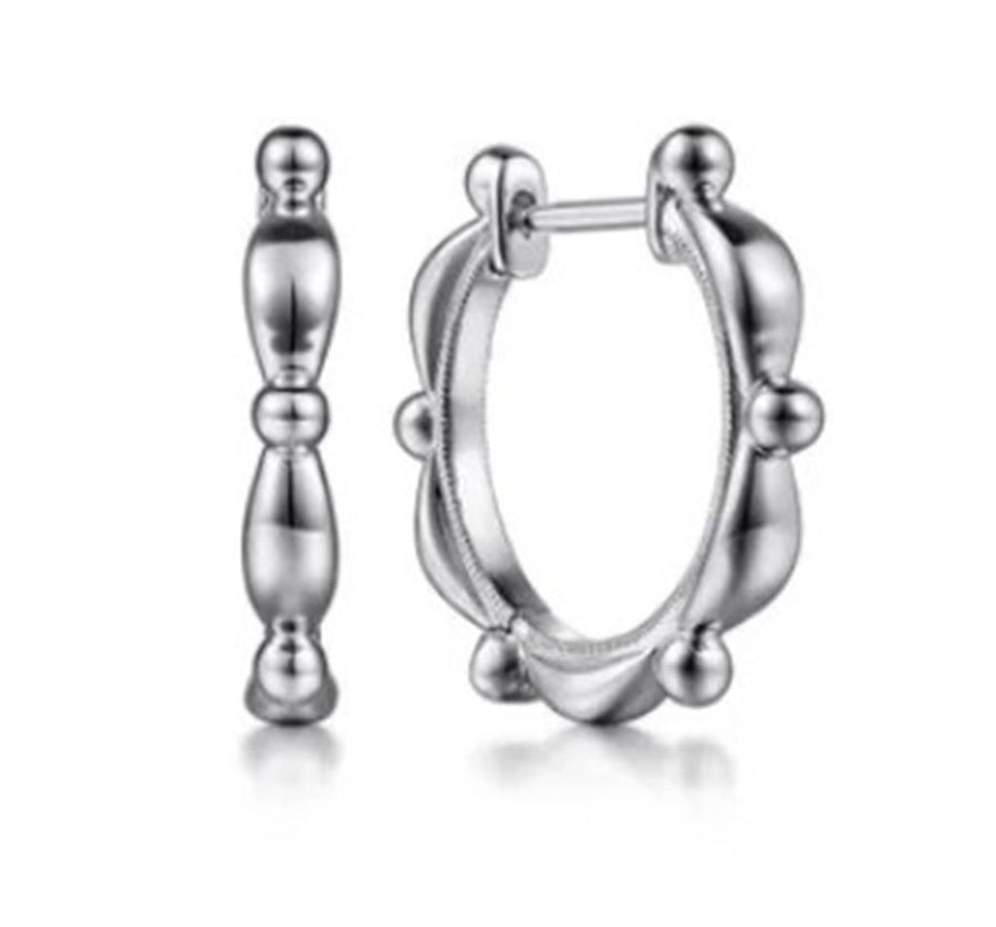 Lady's Sterling Silver Bujukan Huggie Earrings Designer: Gabriel & Co